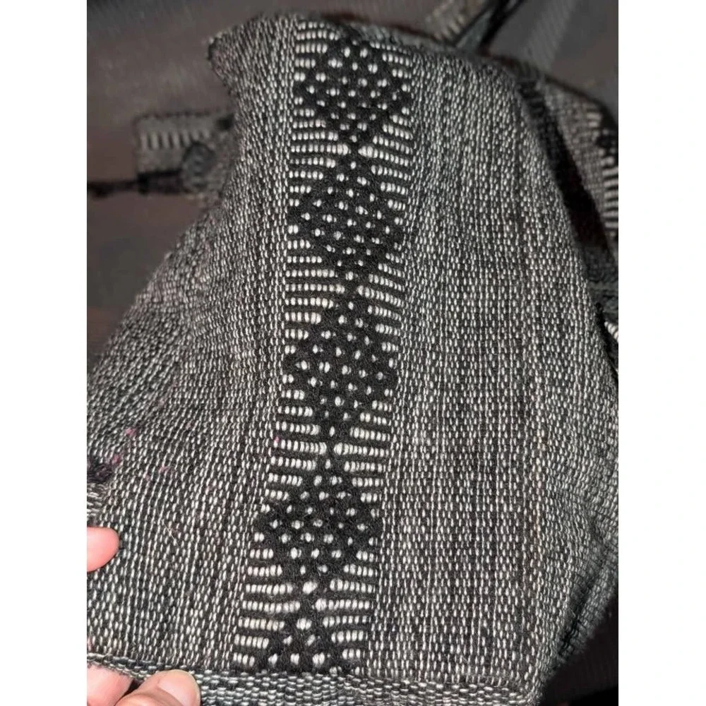 Pinzon Black White Mexican Artesanal Woven Backpack Boho Hippie Festival‎ Bag